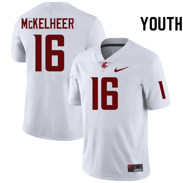 Youth #16 Brady McKelheer Washington State Cougars College Football Jerseys Stitched-White
